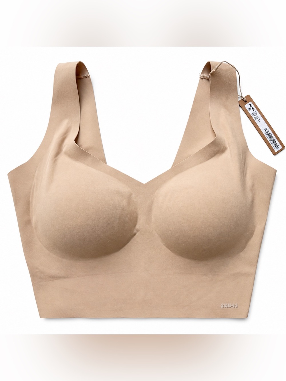 SKIMS Naked Plunge Tank Bra Sand Tan Nude MDD Wireless Seamless Bralette Comfort